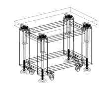 passive 제진대, vibration isolation system table, section. iVIC, 제진대 투영도